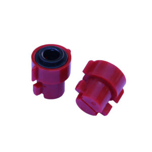 JET CAPSULES - QUICK RELEASE JETS FOR BRUSHES - Red - 50° Fanjet, Single x2 jets (2 way)