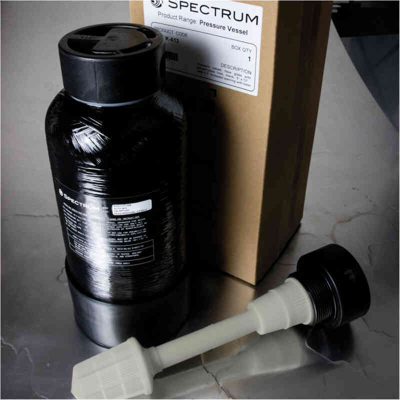 SPECTRUM Fibre Glass Black Pressure Vessel 6"x18" Complete