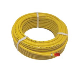Replacement Hose Pack with Fittings - REINFORCED Flexible Yellow PVC with FITTED VALVE – 26.5m Length for 63-74ft Poles